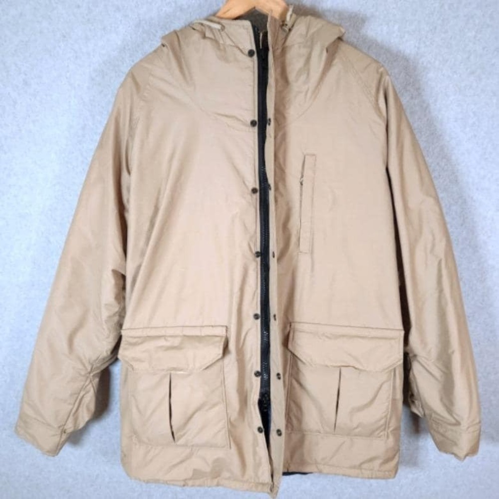 VTG Columbia Gore-Tex Orange Label Parka Jacket Men's Large Beige Thick Hooded